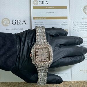 Rose VVS Moissanite Cartier Watch